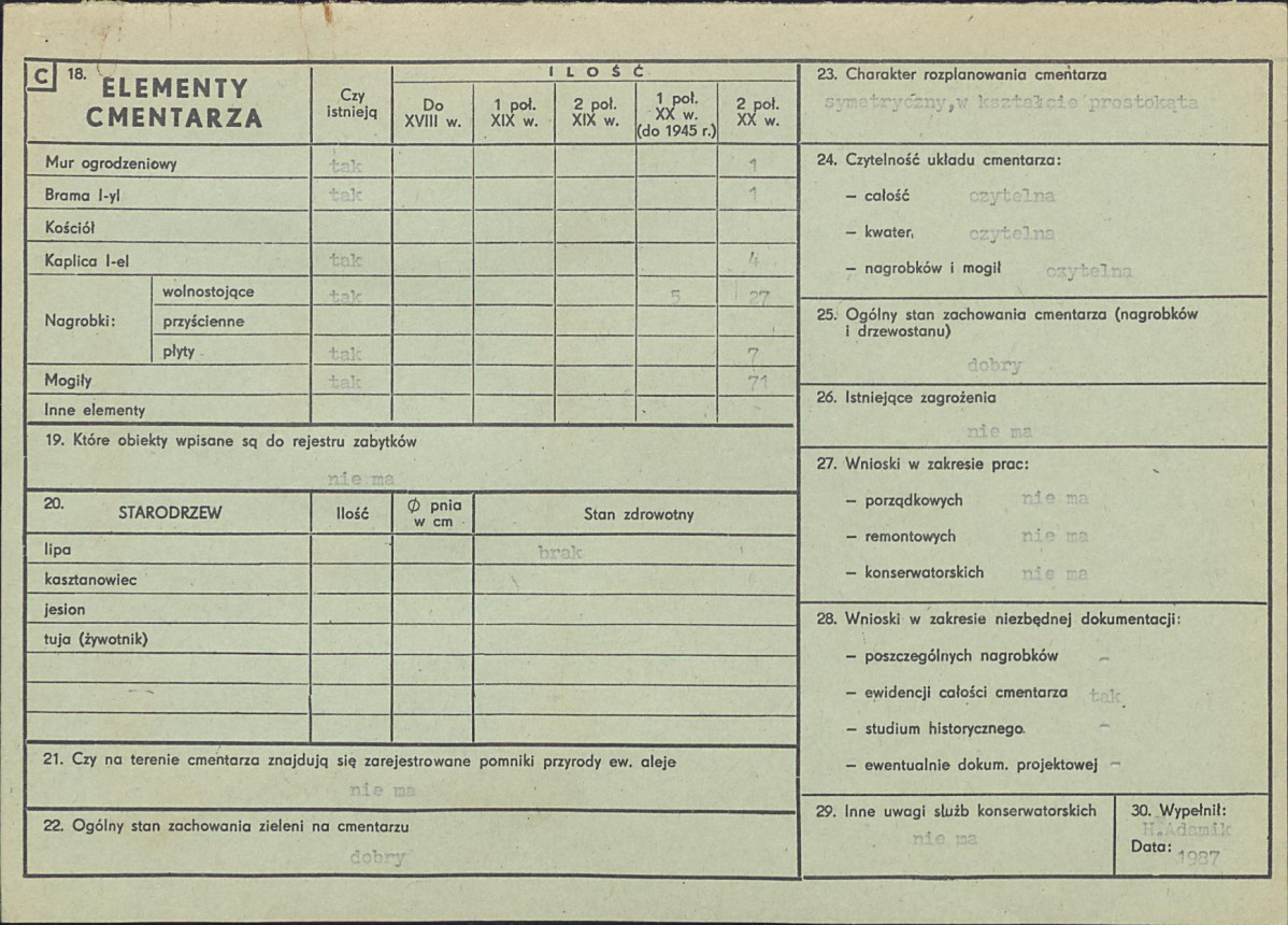 KC - Karta cmentarza, skan nr 2