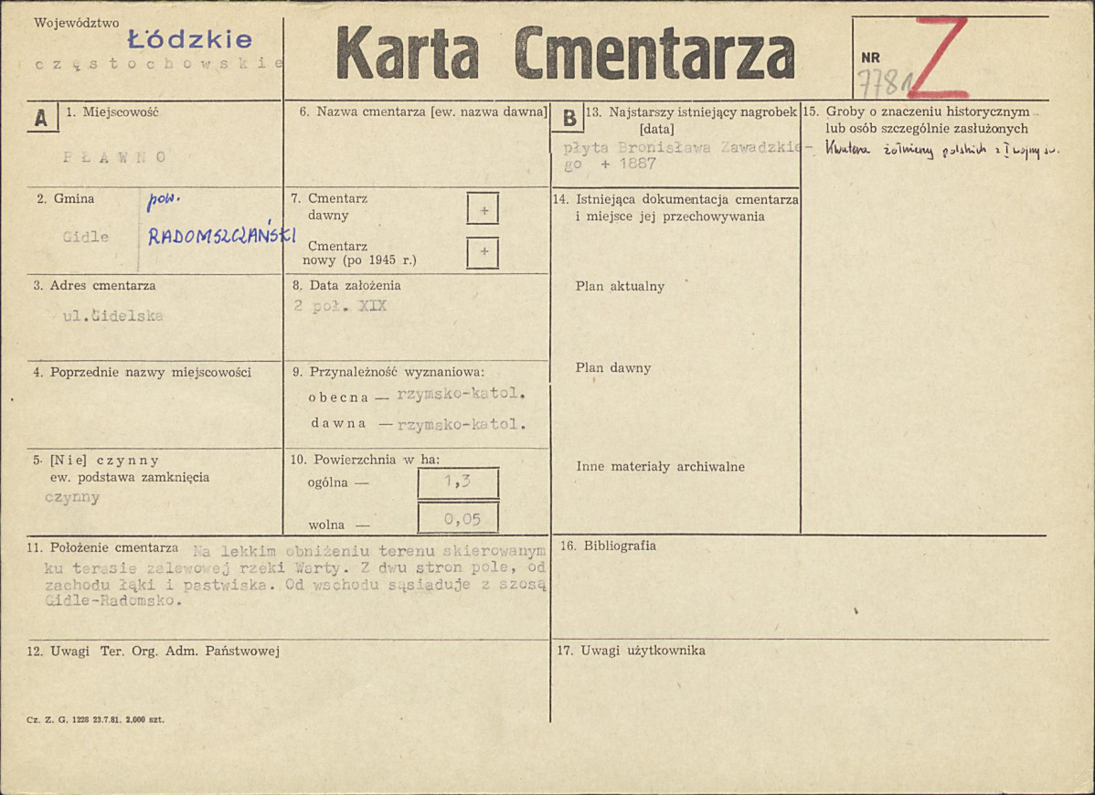 Karta cmentarza, skan nr 1