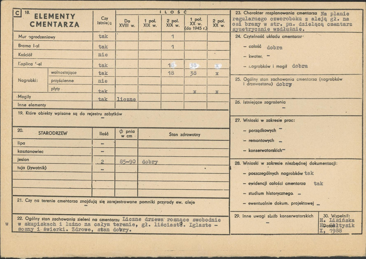 Karta cmentarza, skan nr 2