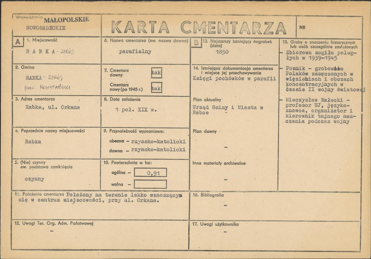 Karta cmentarza, skan nr 9