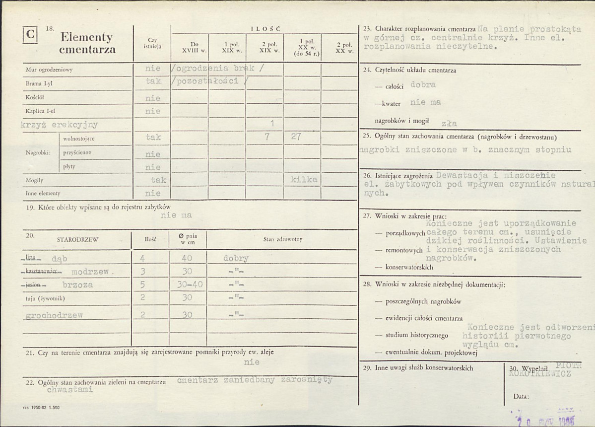 Karta cmentarza, skan nr 2