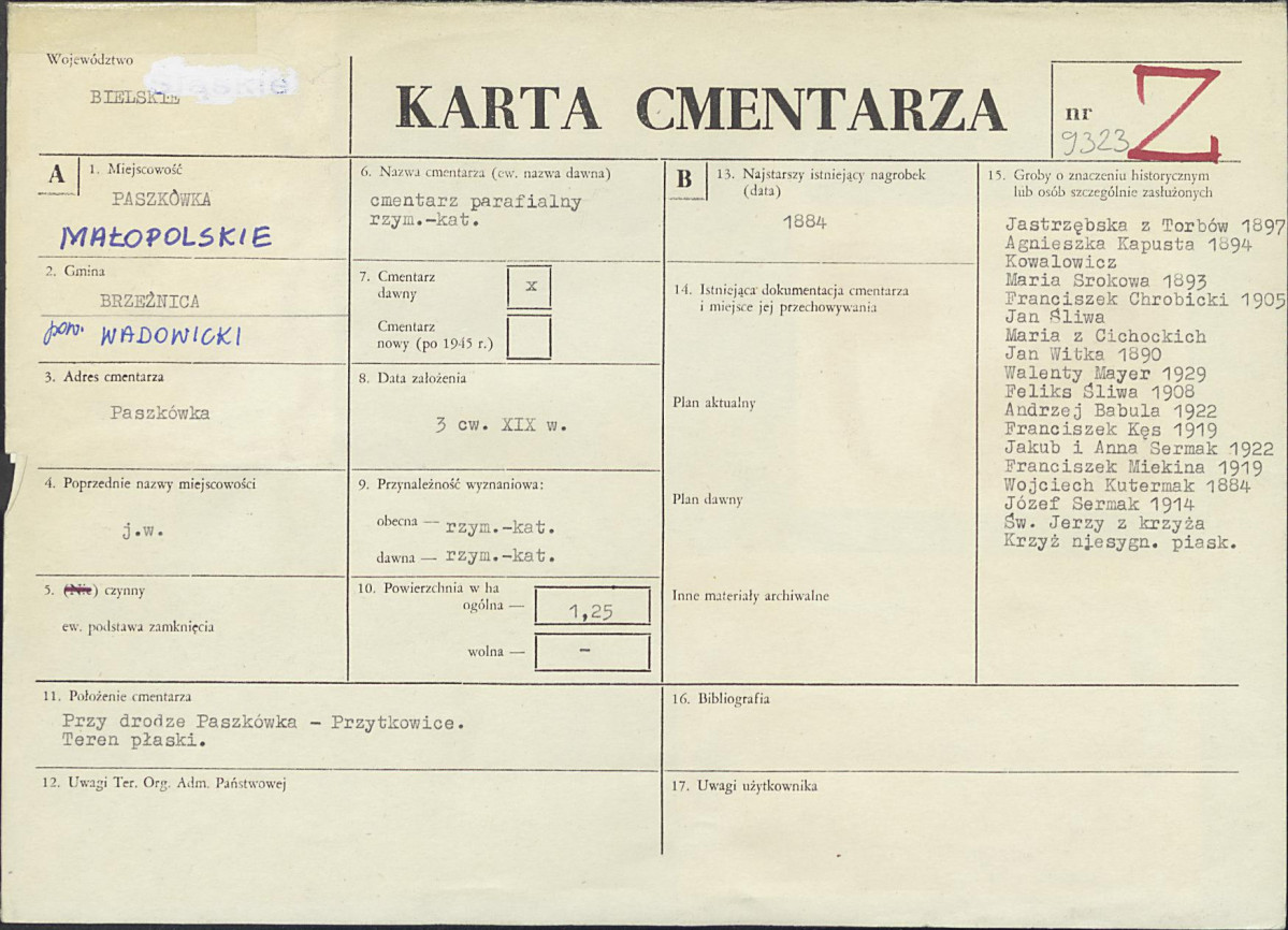 Karta cmentarza, skan nr 1