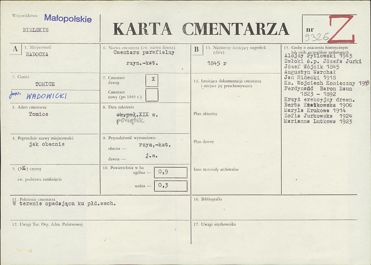 Karta cmentarza, skan nr 1