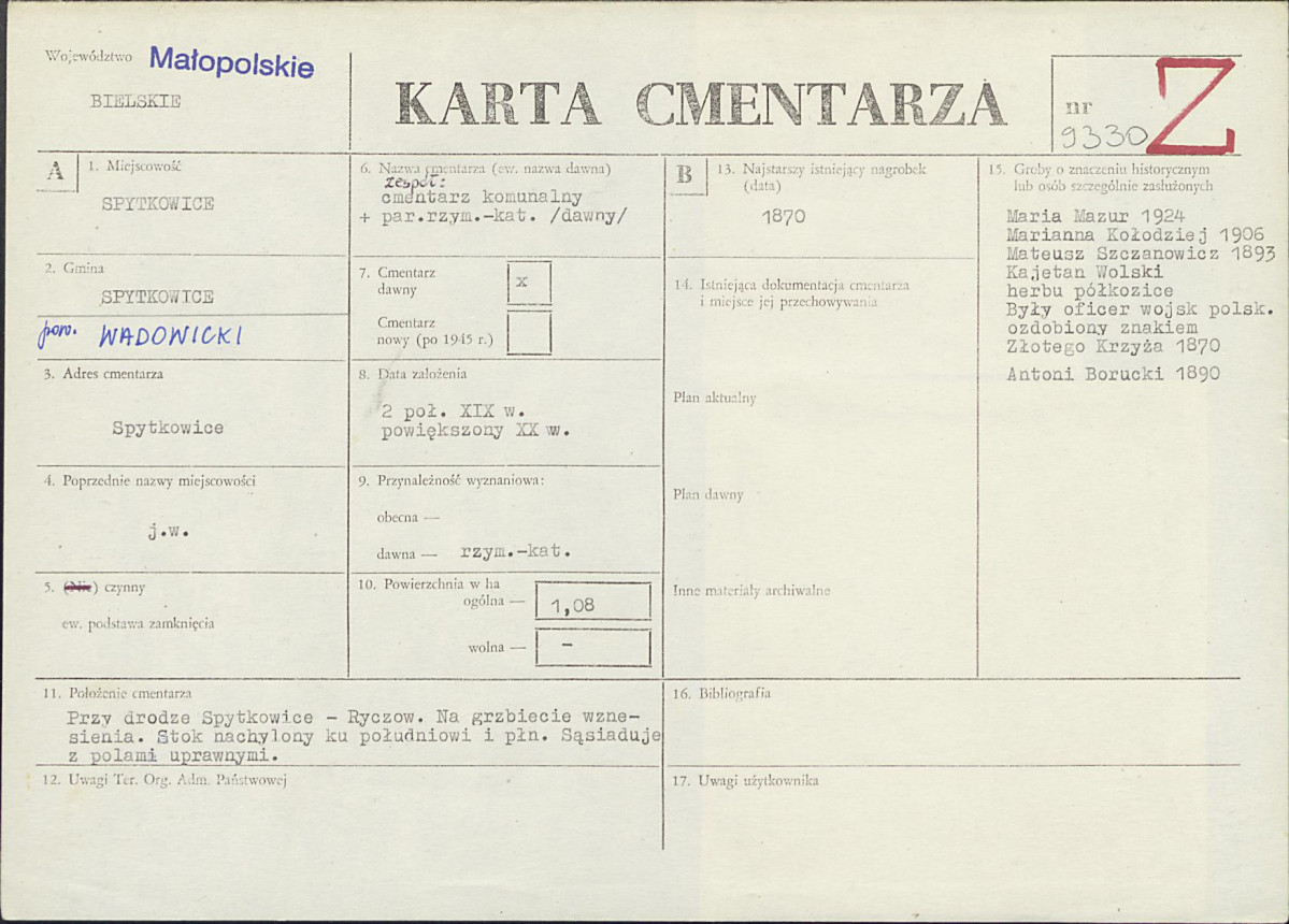 Karta cmentarza, skan nr 1