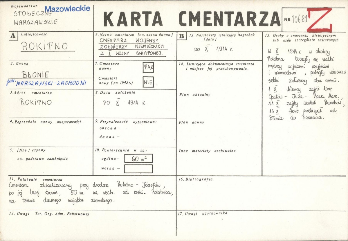 Karta cmentarza, skan nr 1