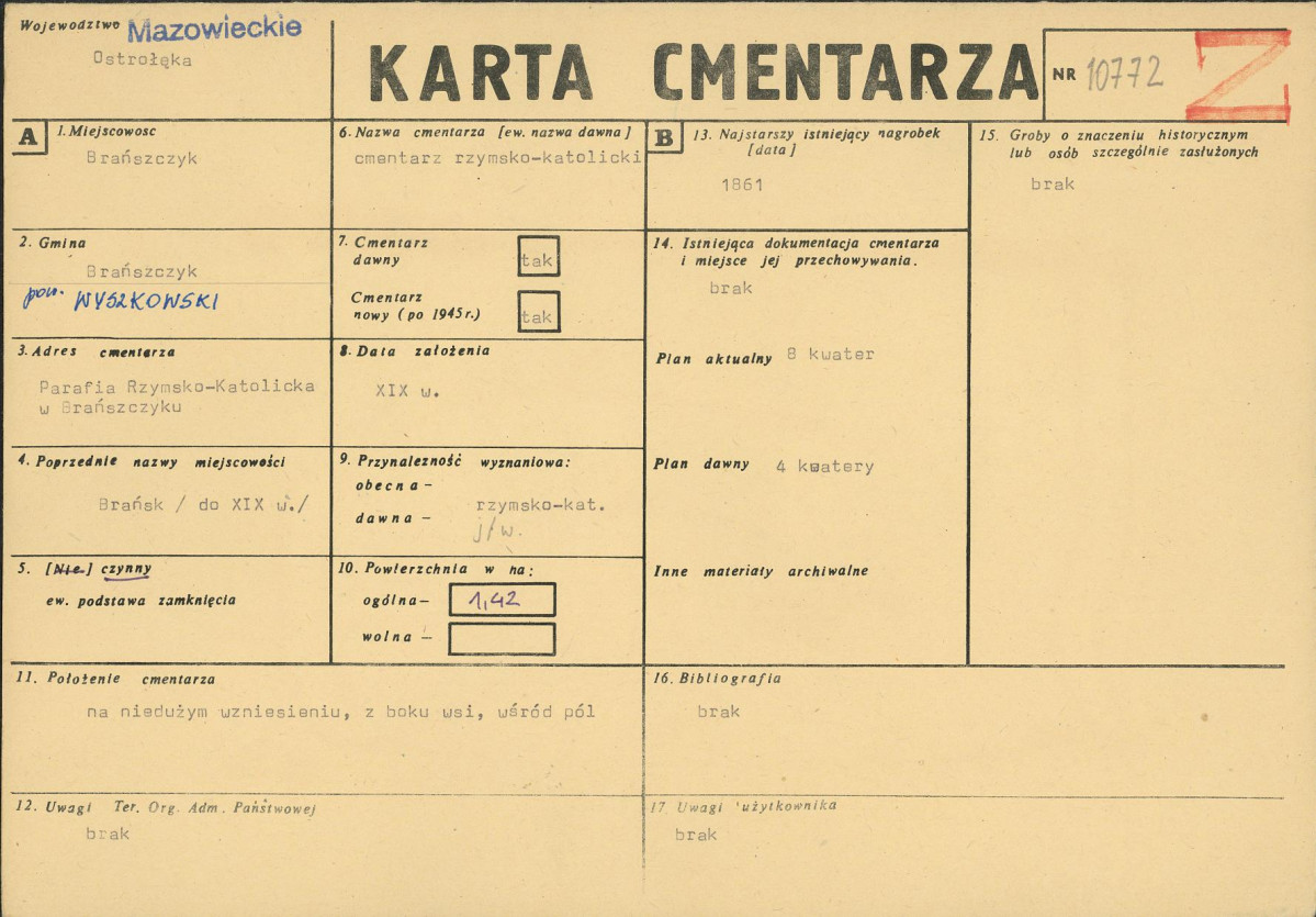 Karta cmentarza, skan nr 1