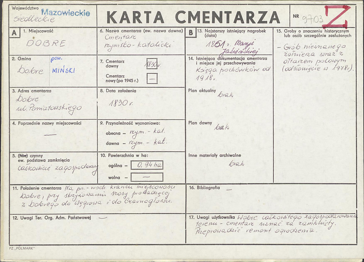 Karta cmentarza, skan nr 1