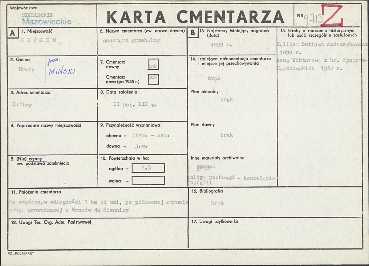 Karta cmentarza, skan nr 1