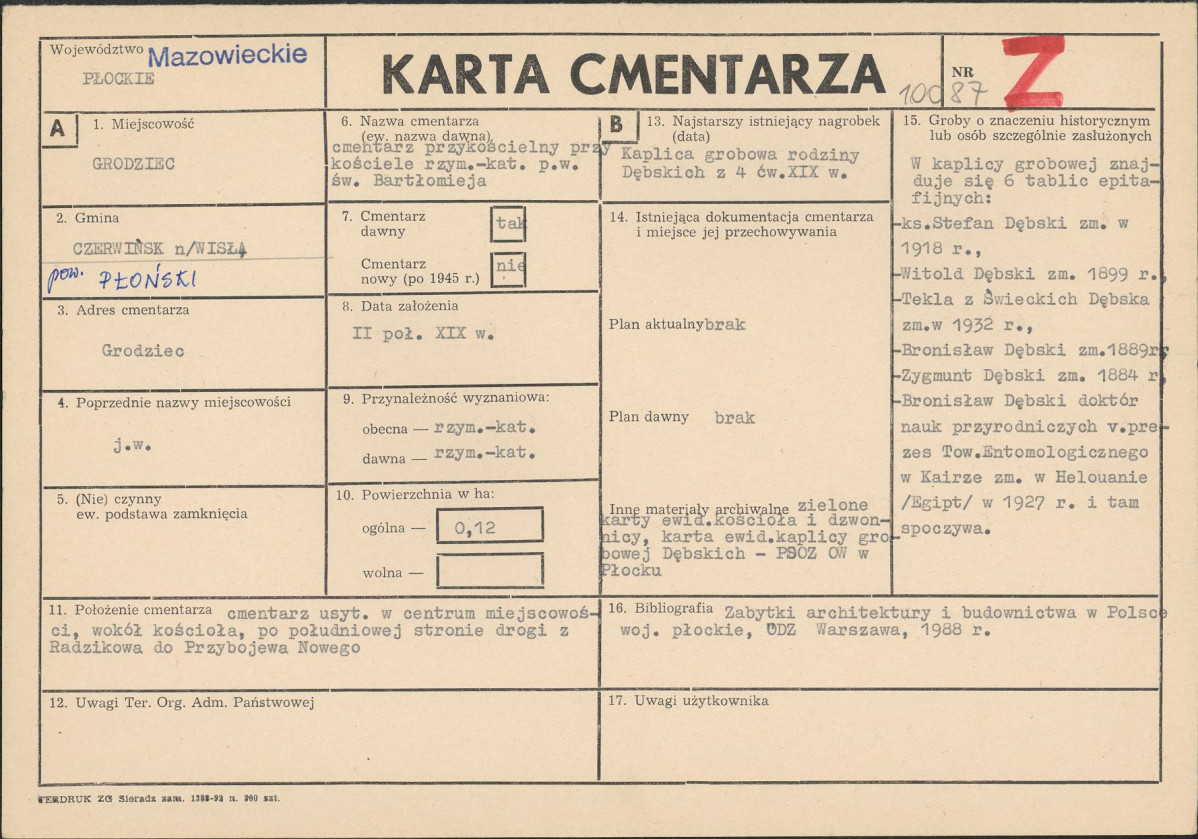 Karta cmentarza, skan nr 1