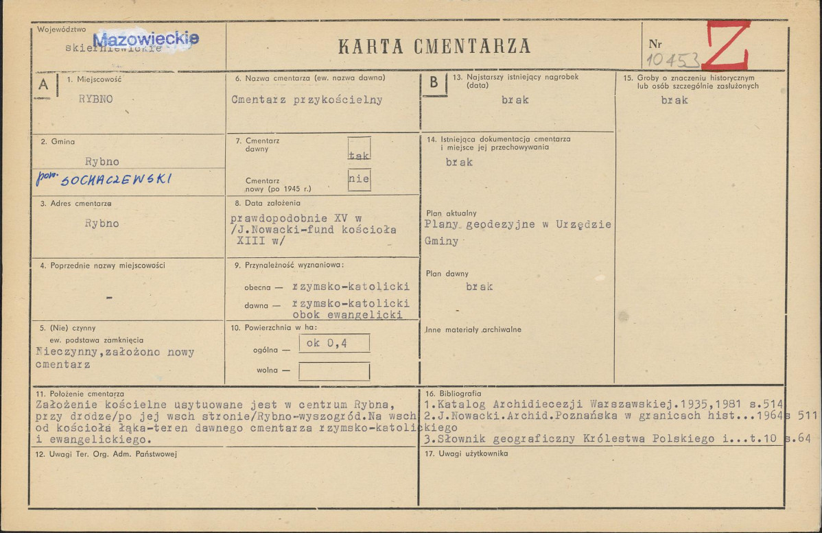 Karta cmentarza, skan nr 1