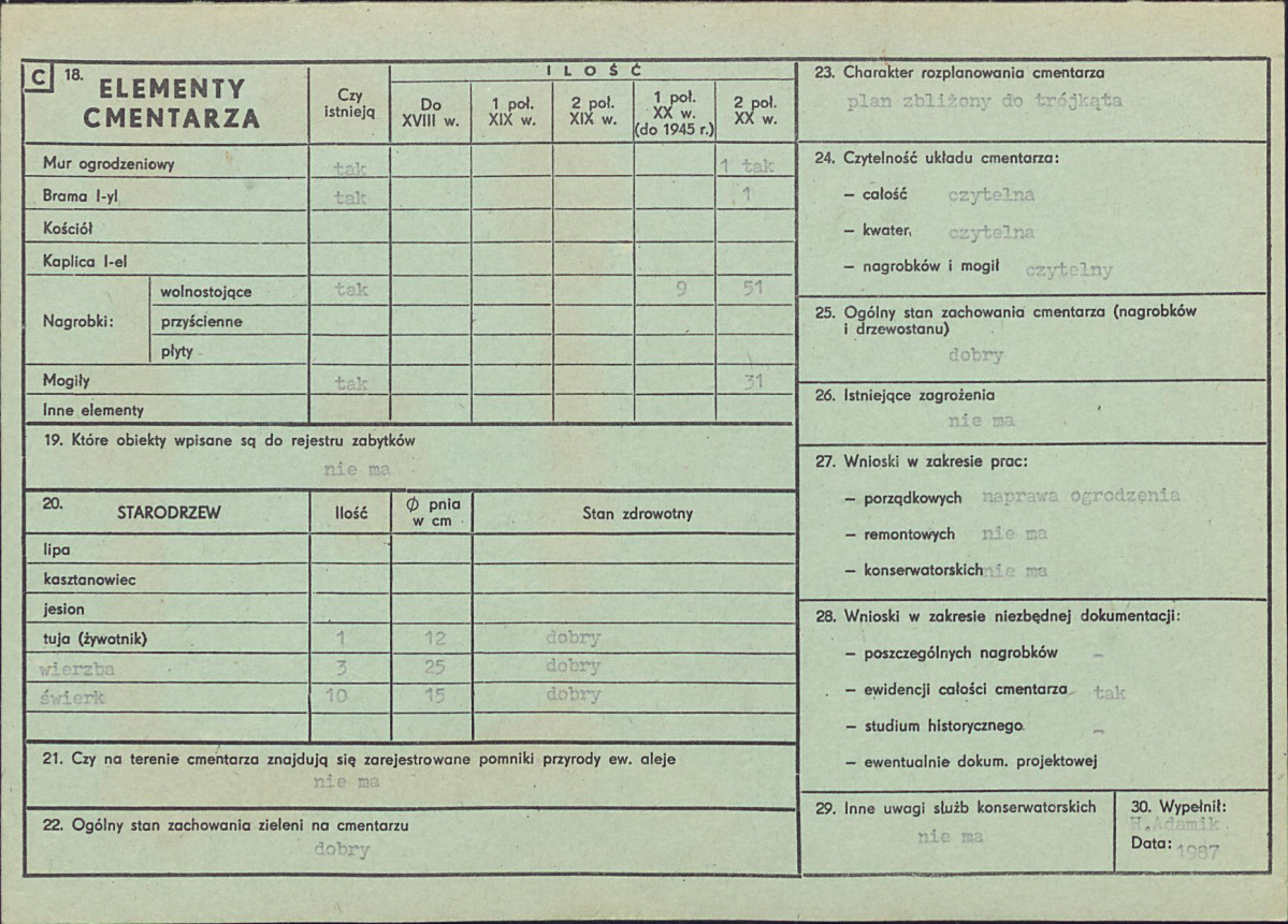 KC - Karta cmentarza, skan nr 2