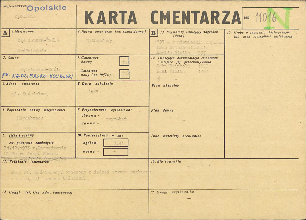 KC - Karta cmentarza, skan nr 1