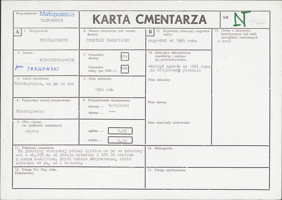 Karta cmentarza, skan nr 1