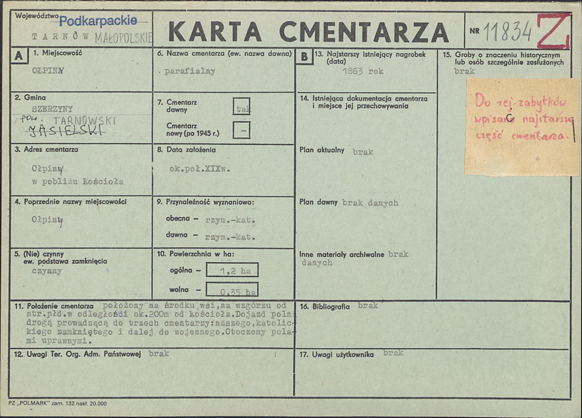 Karta cmentarza, skan nr 1