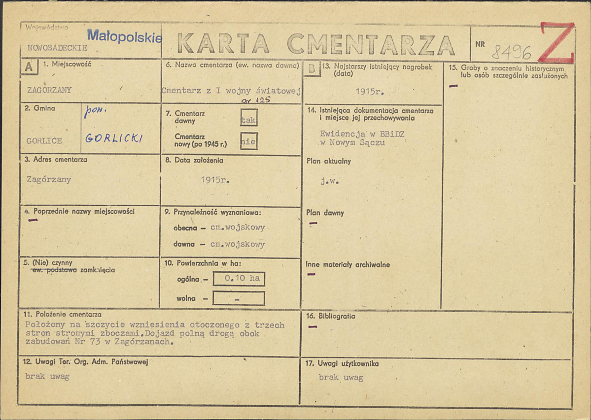 Karta cmentarza, skan nr 1