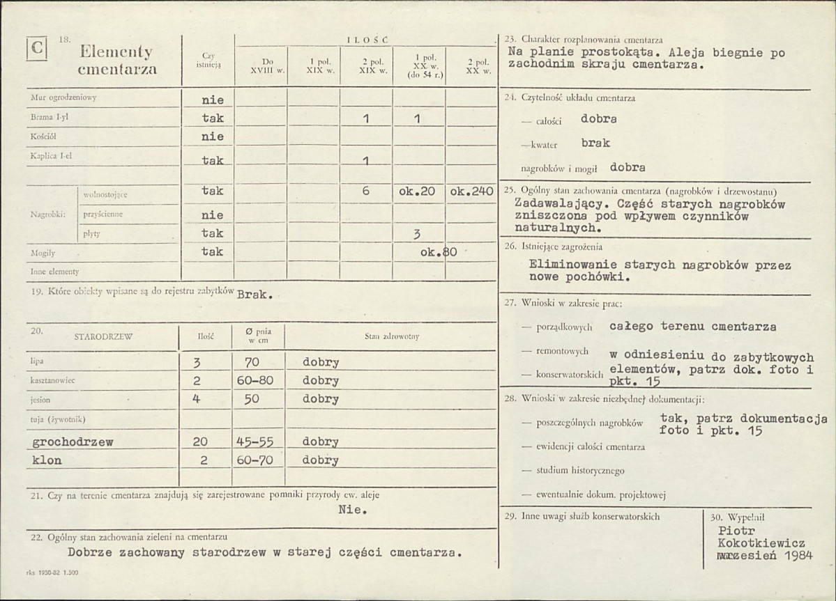Karta cmentarza, skan nr 2