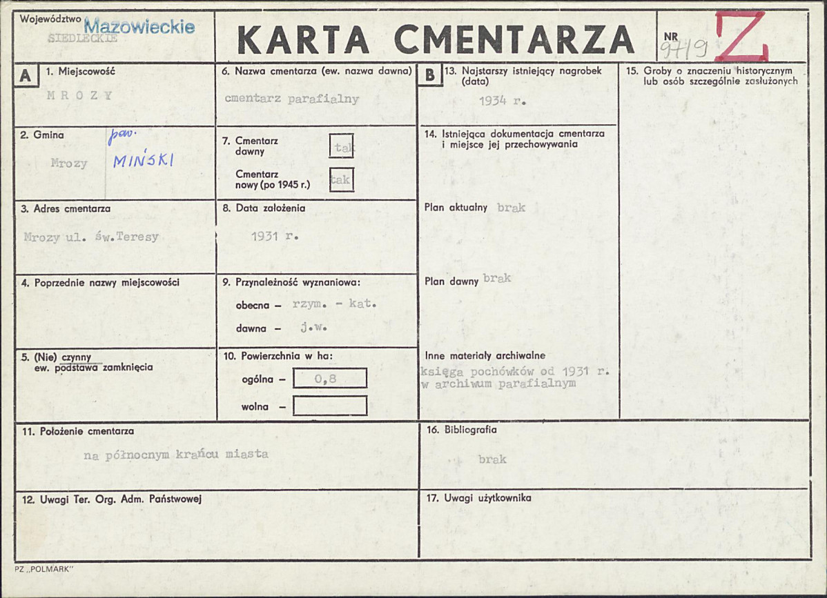 Karta cmentarza, skan nr 1