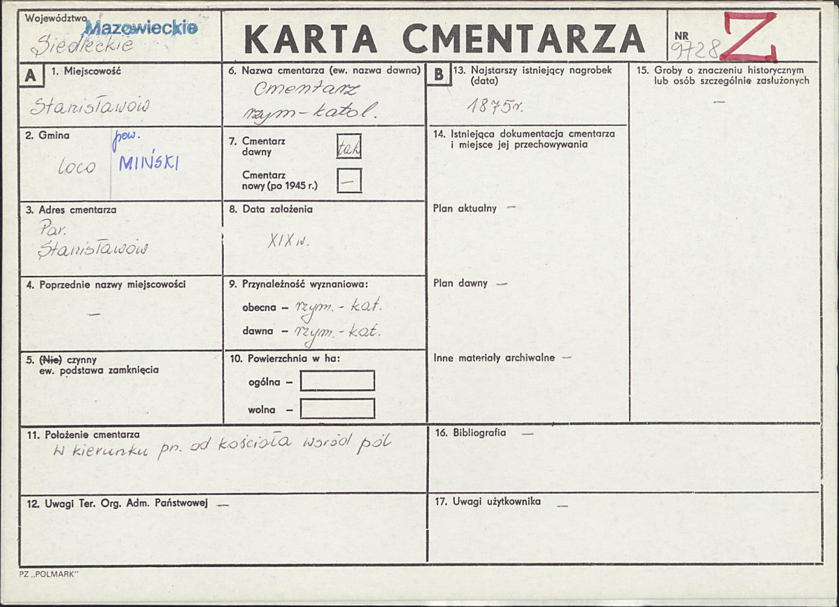 Karta cmentarza, skan nr 1