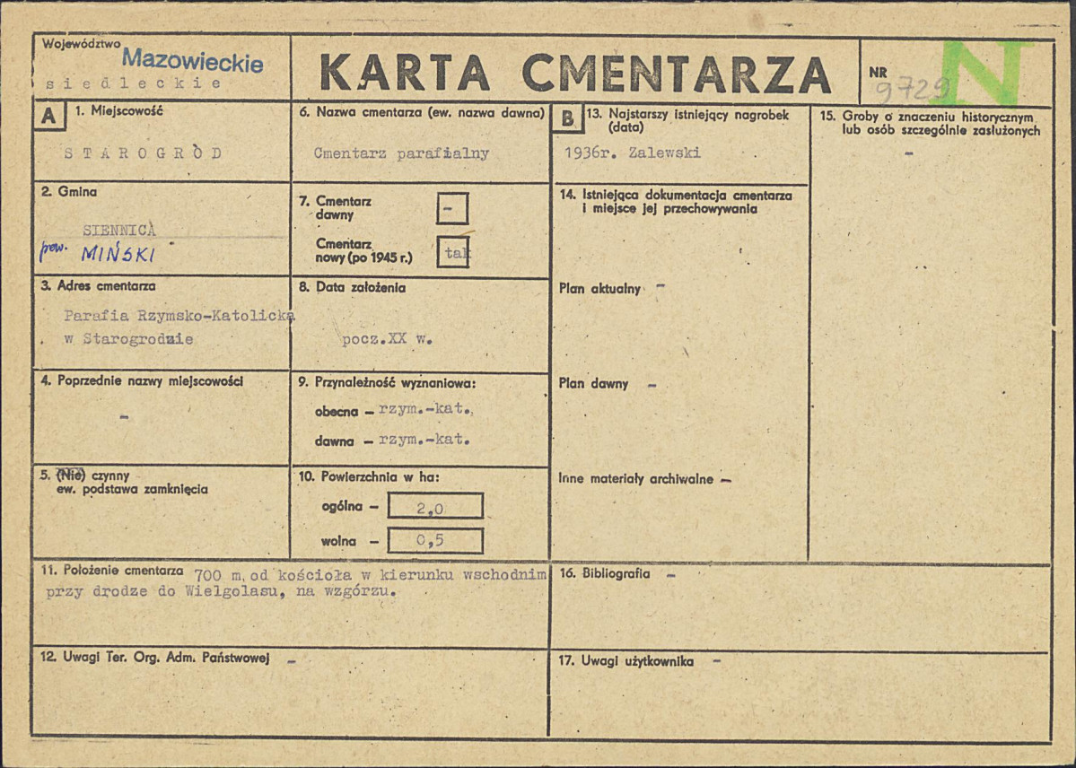 Karta cmentarza, skan nr 1