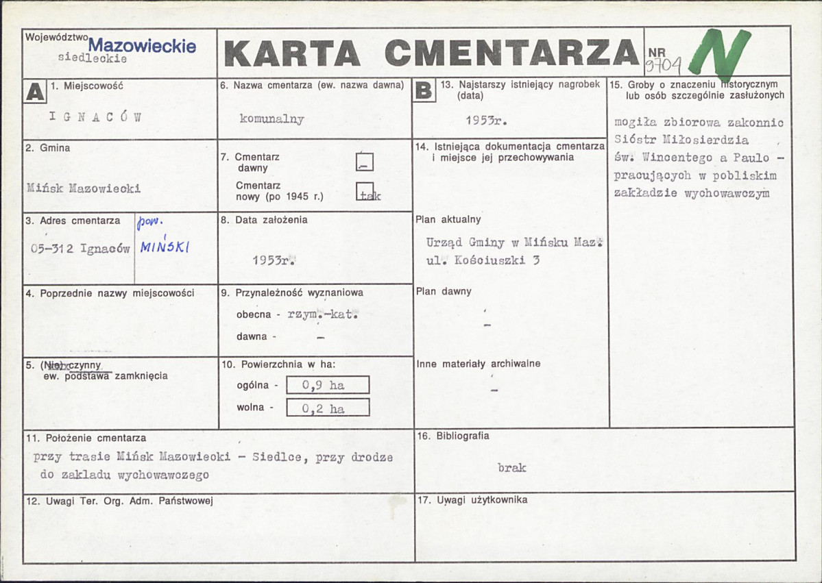 Karta cmentarza, skan nr 1