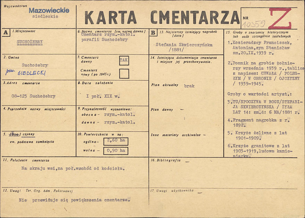 Karta cmentarza, skan nr 1