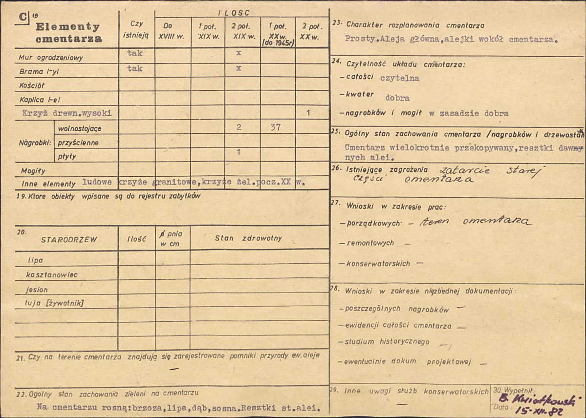 Karta cmentarza, skan nr 2