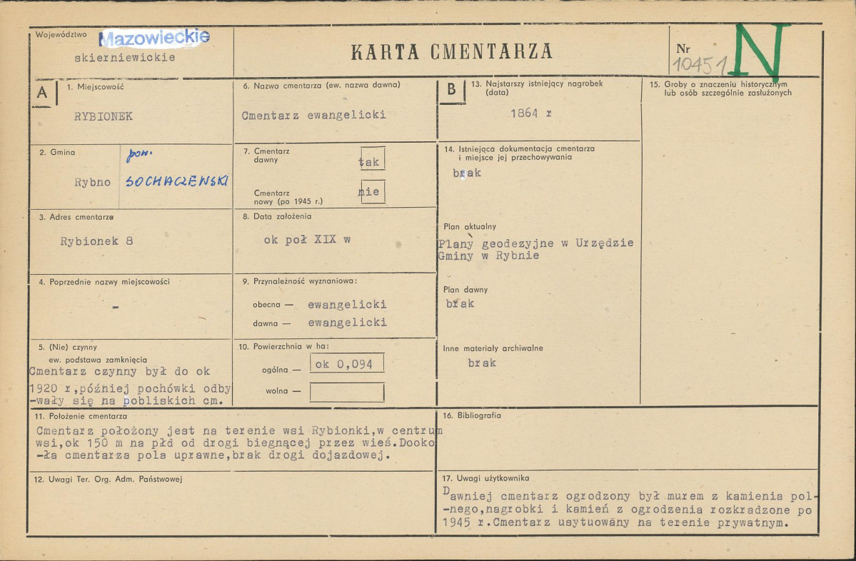 Karta cmentarza, skan nr 1
