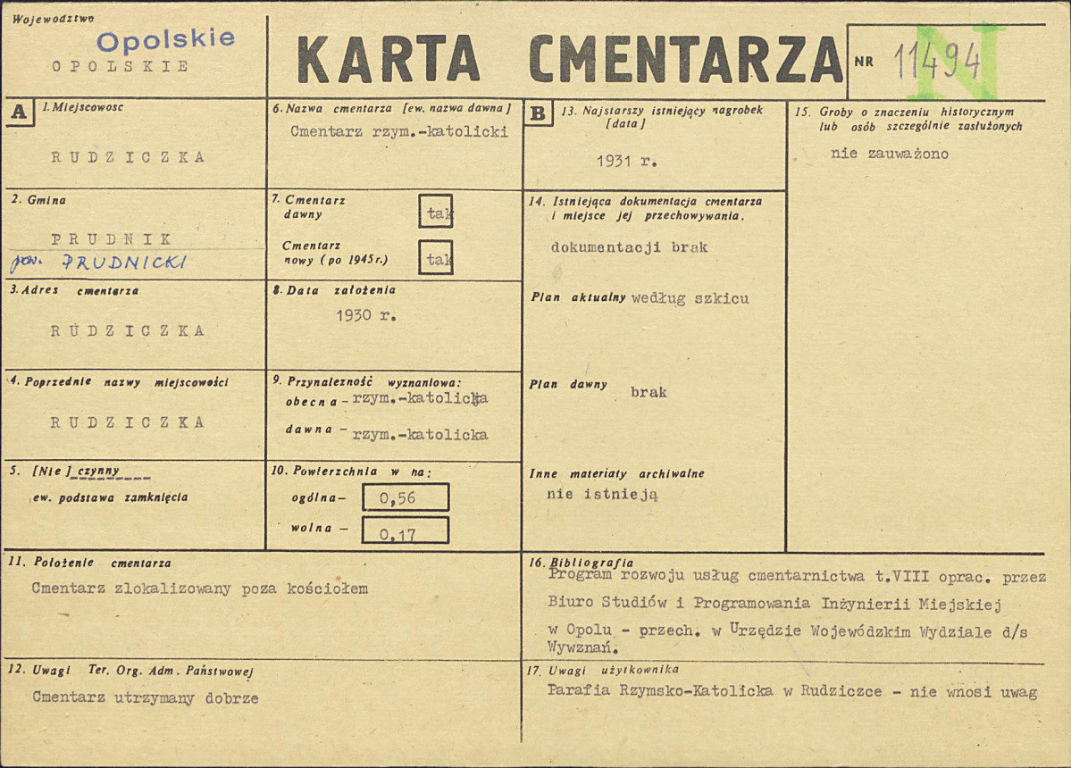 KC - Karta cmentarza, skan nr 1