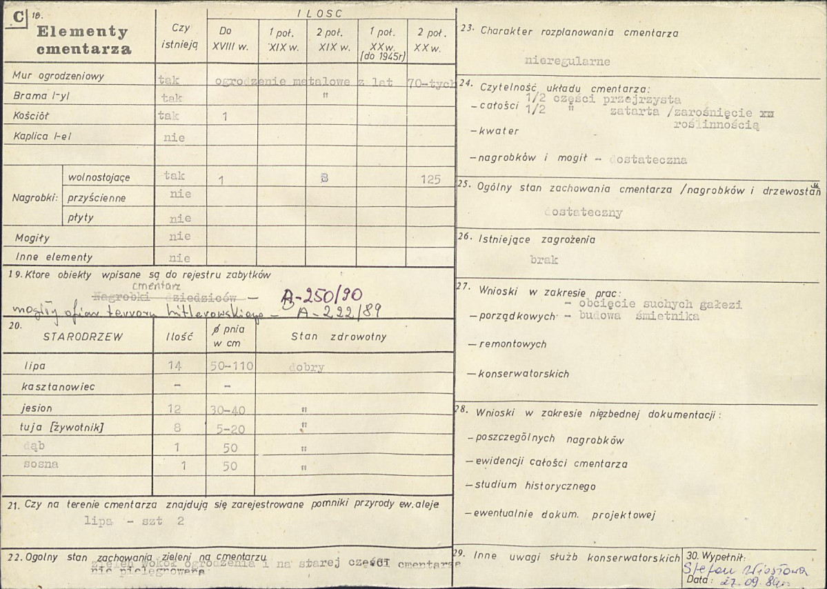 KC - Karta cmentarza, skan nr 2
