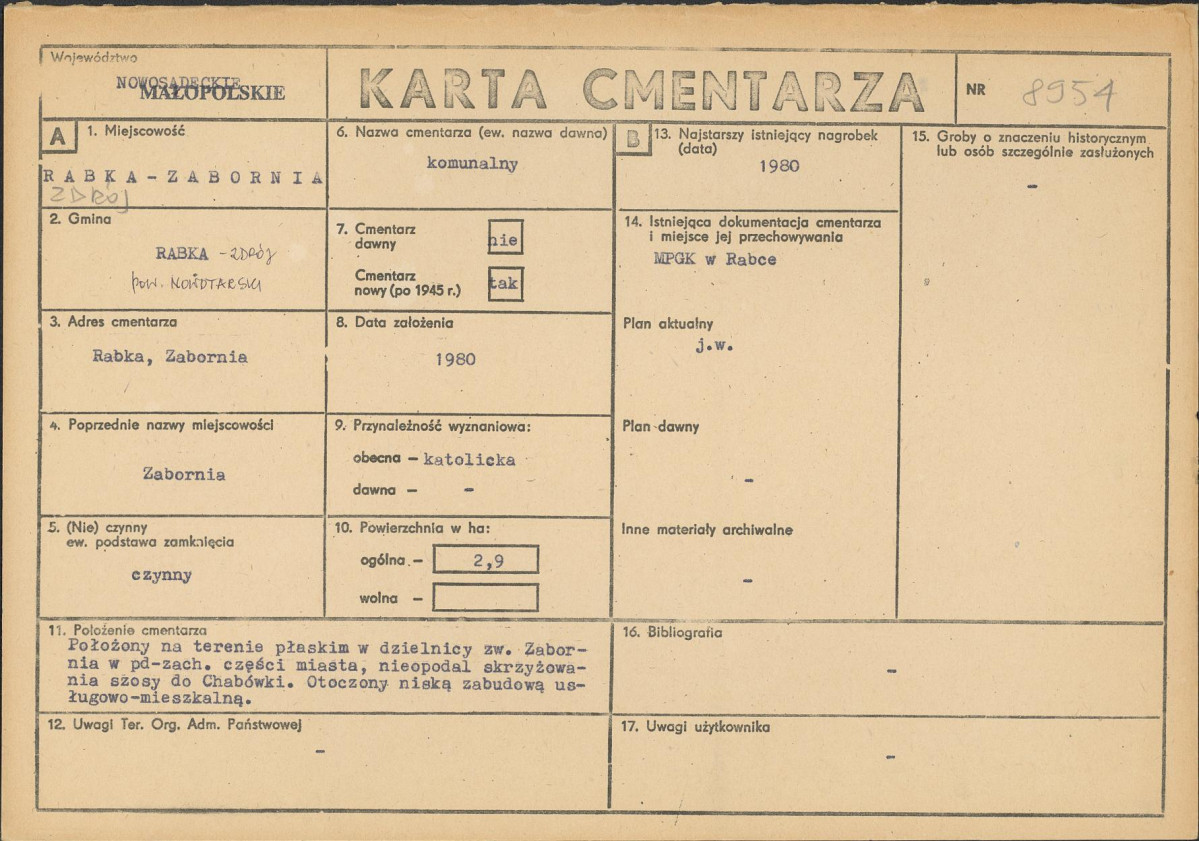Karta cmentarza, skan nr 1