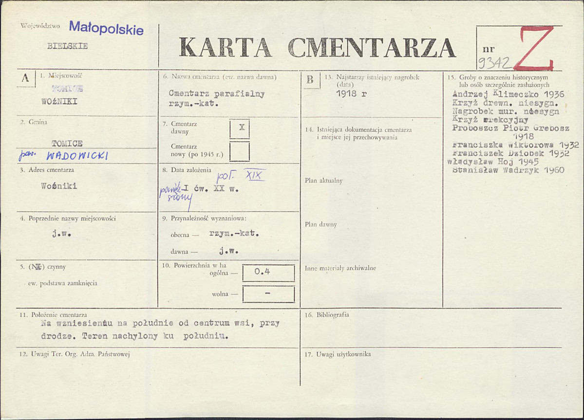 Karta cmentarza, skan nr 1
