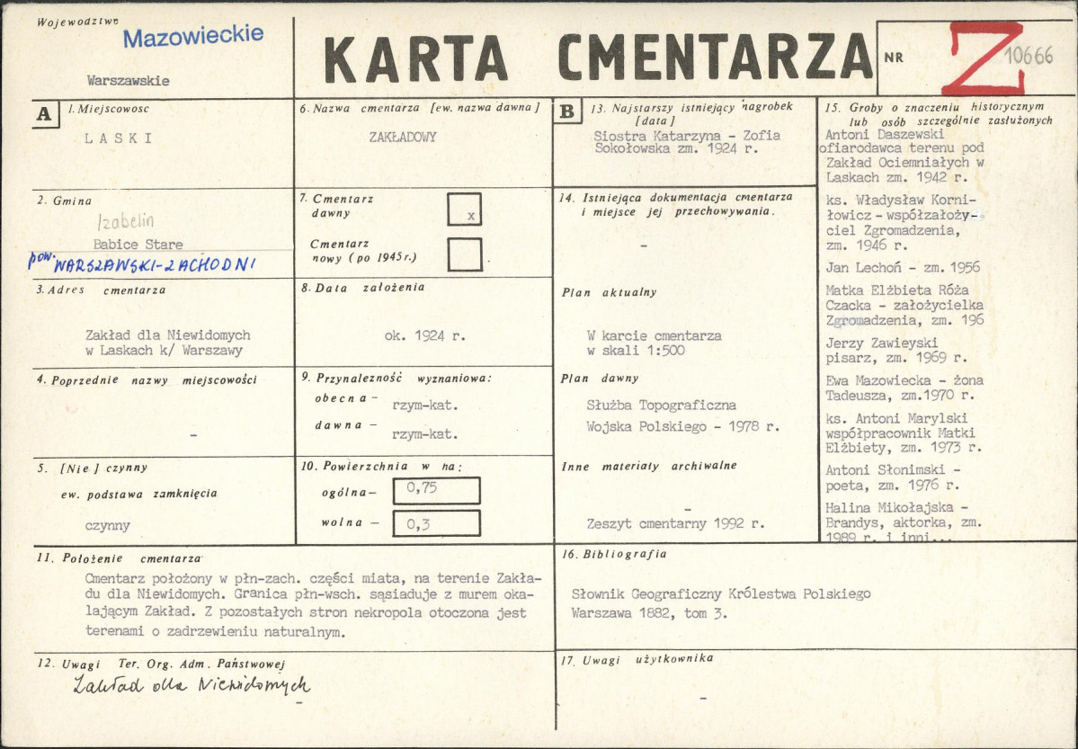 Karta cmentarza, skan nr 1