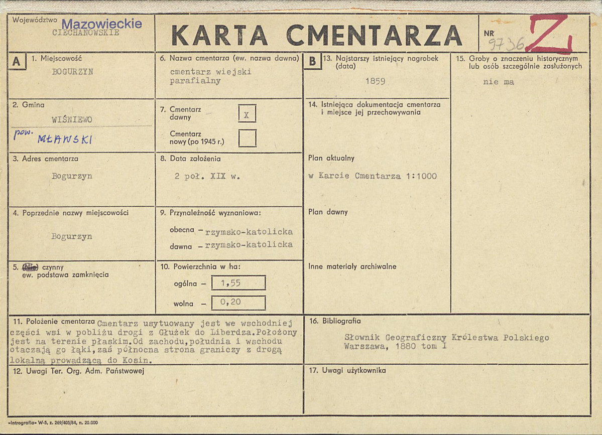 Karta cmentarza, skan nr 1