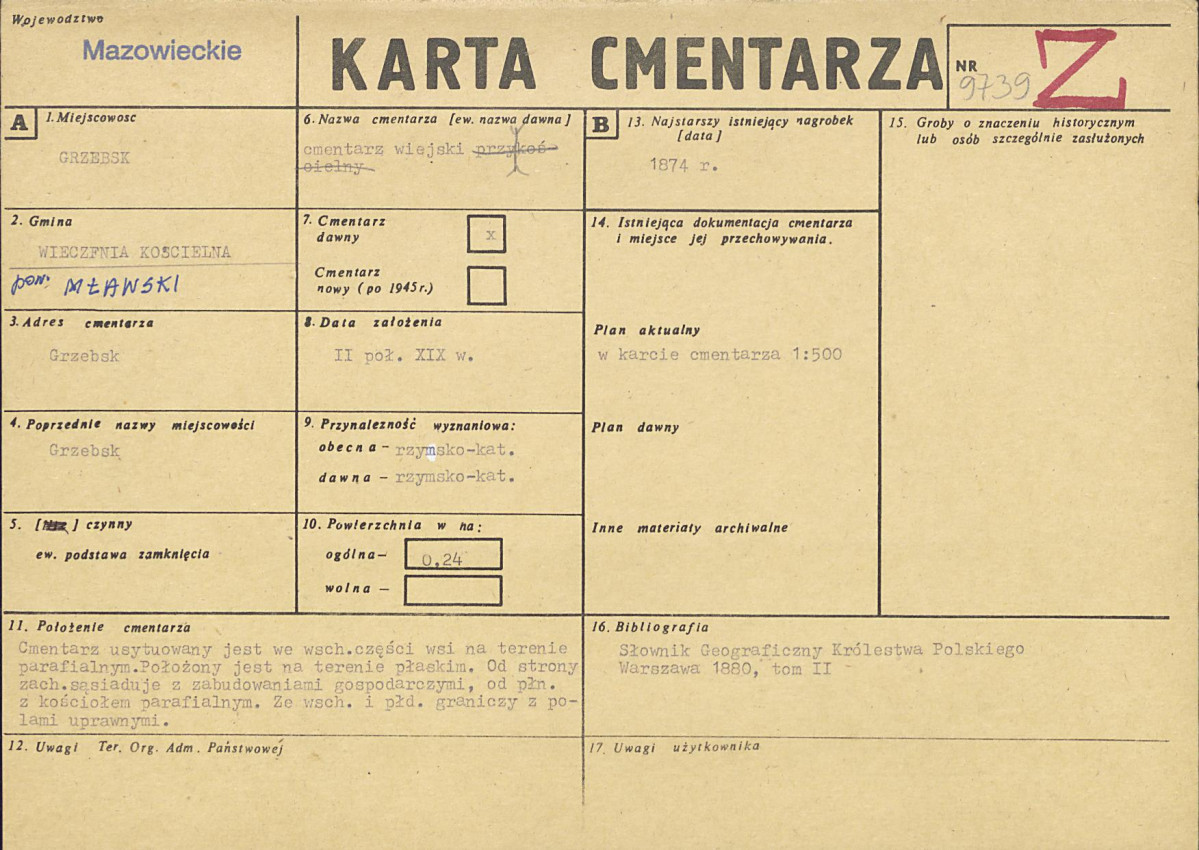 Karta cmentarza, skan nr 1