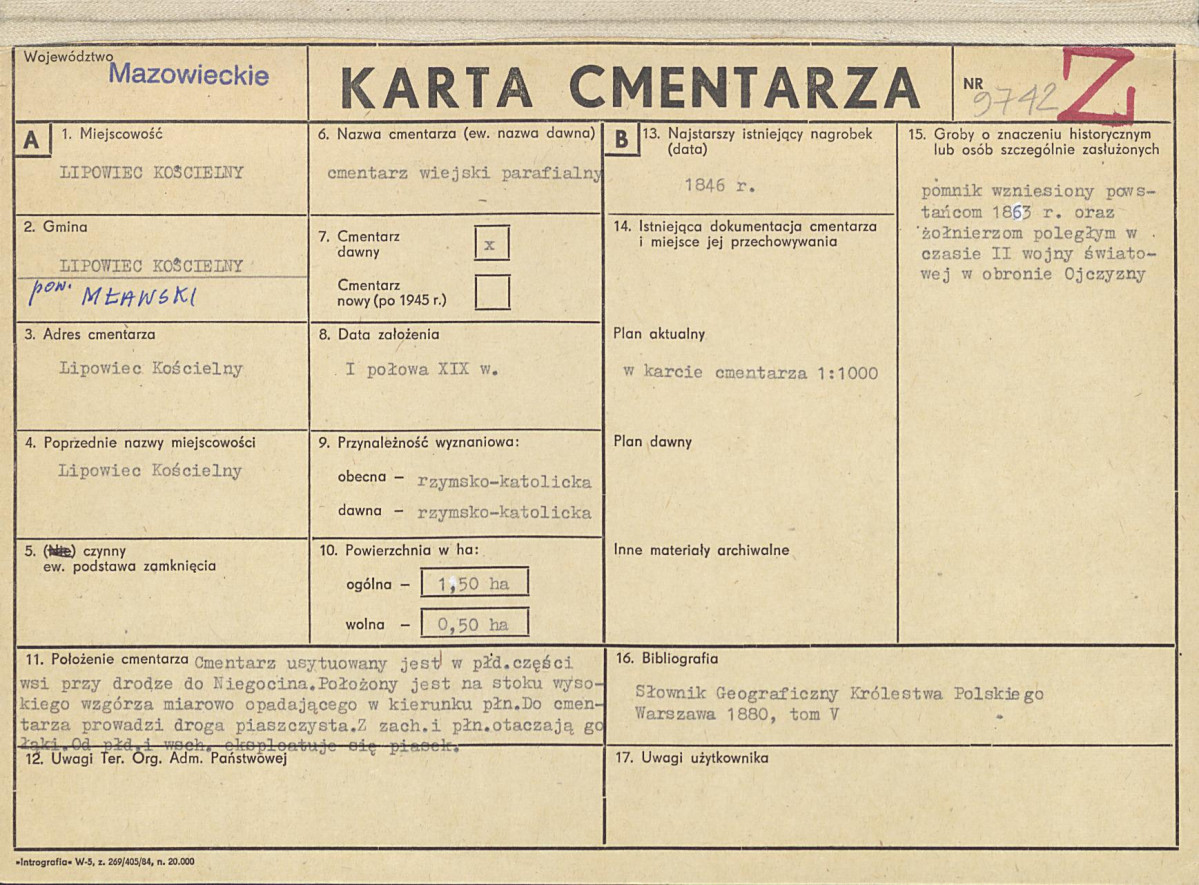 Karta cmentarza, skan nr 1