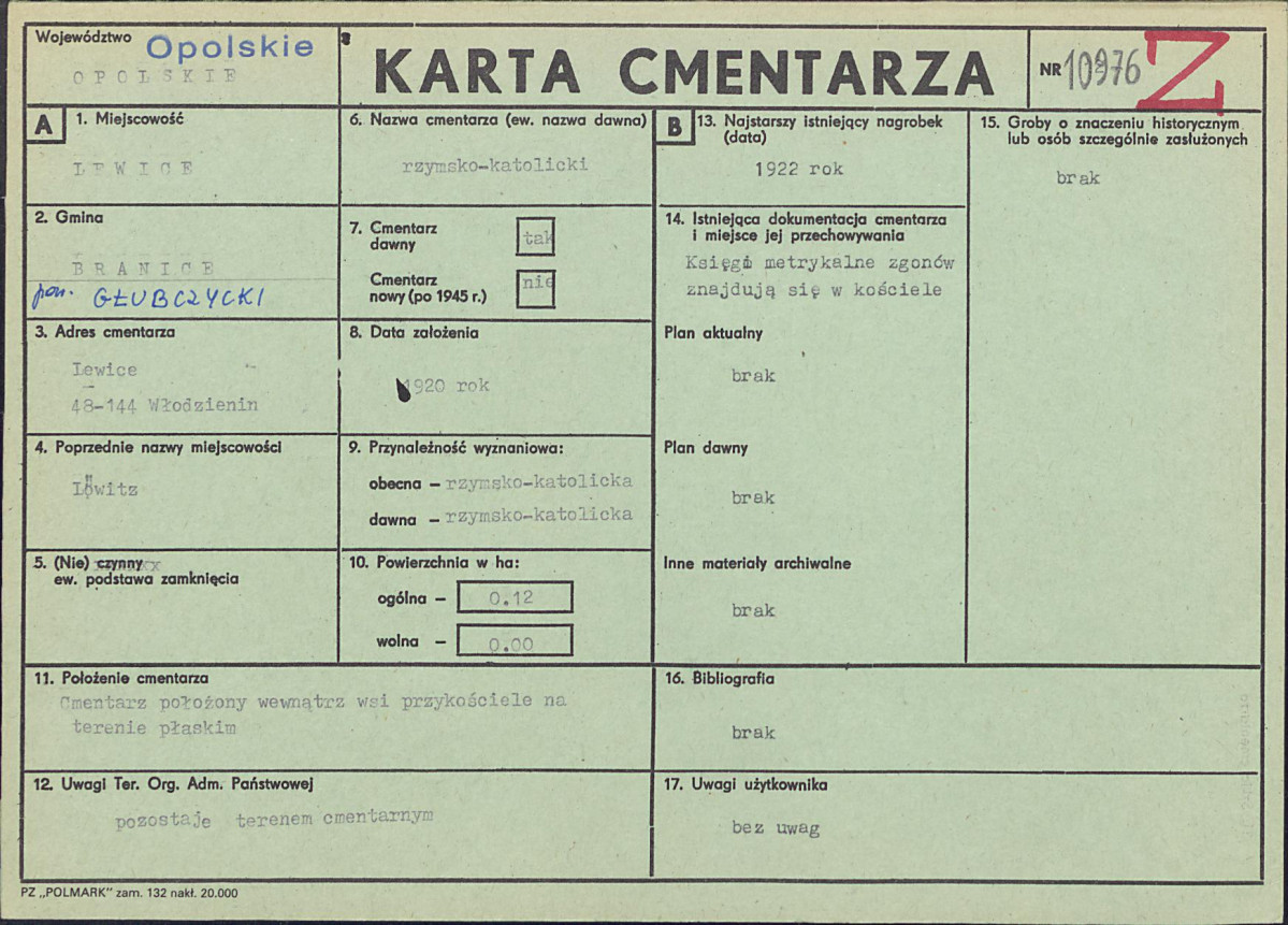 Karta cmentarza, skan nr 1