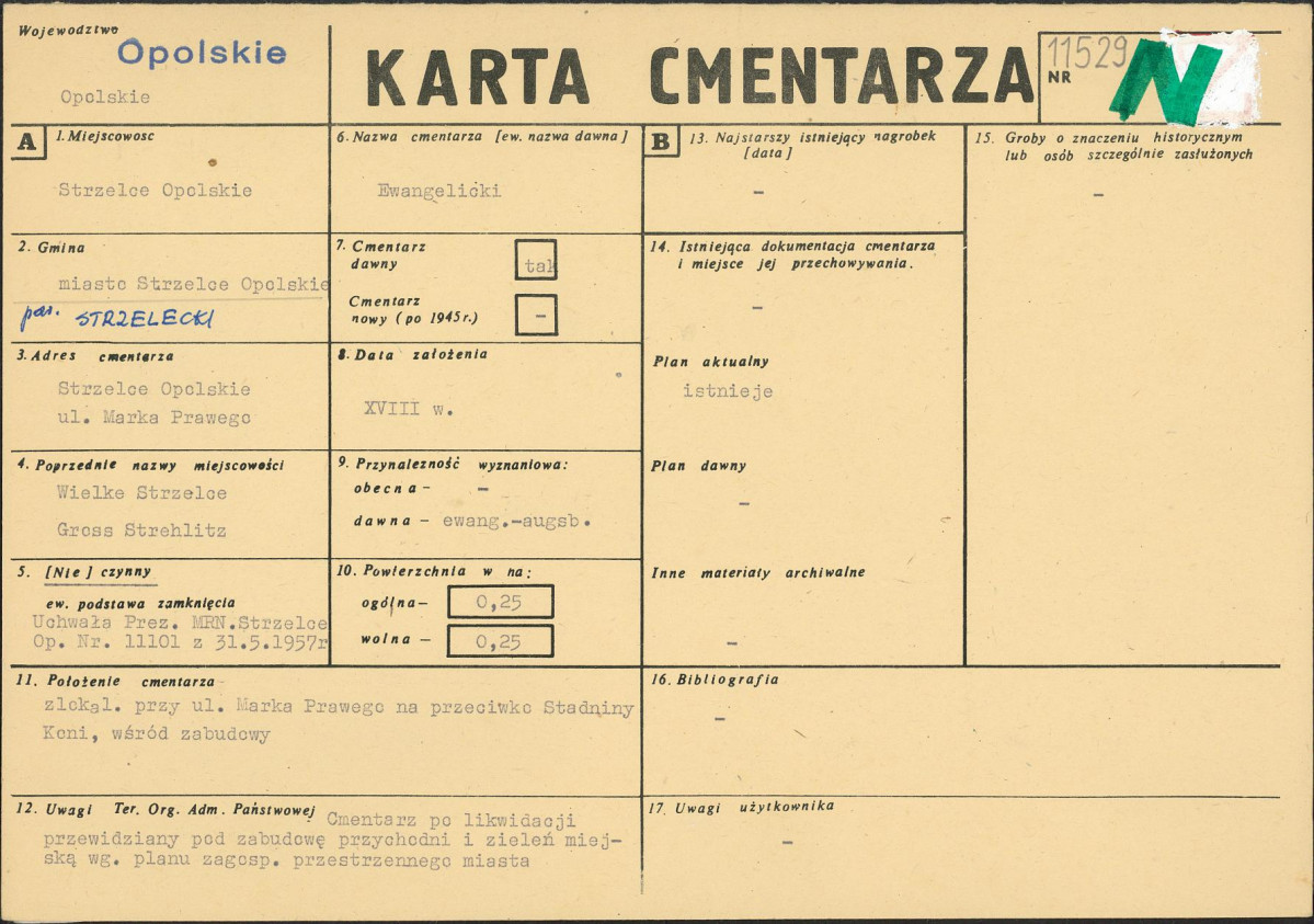 KC - Karta cmentarza, skan nr 1
