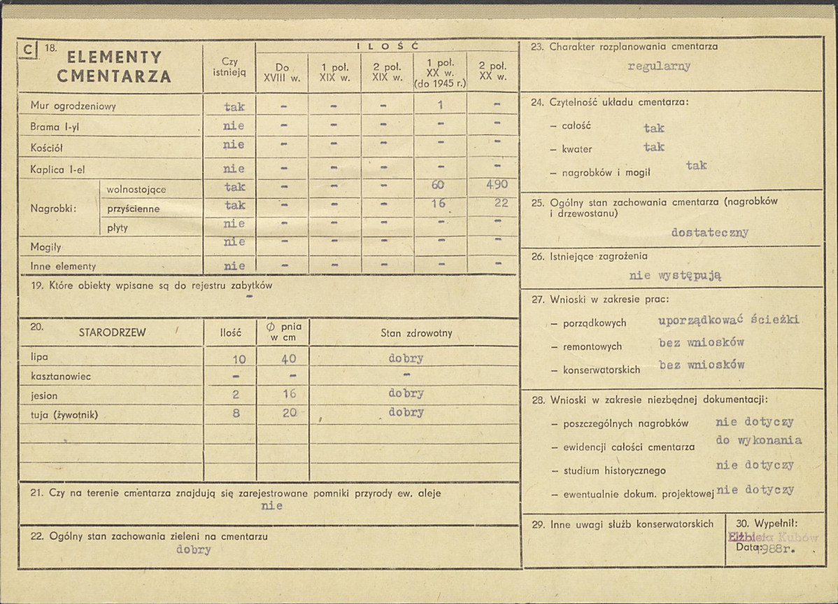 KC - Karta cmentarza, skan nr 2