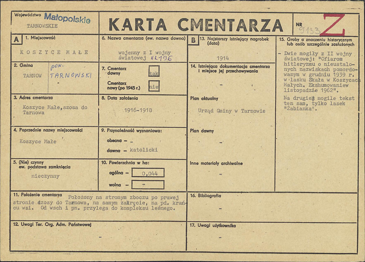 Karta cmentarza, skan nr 1