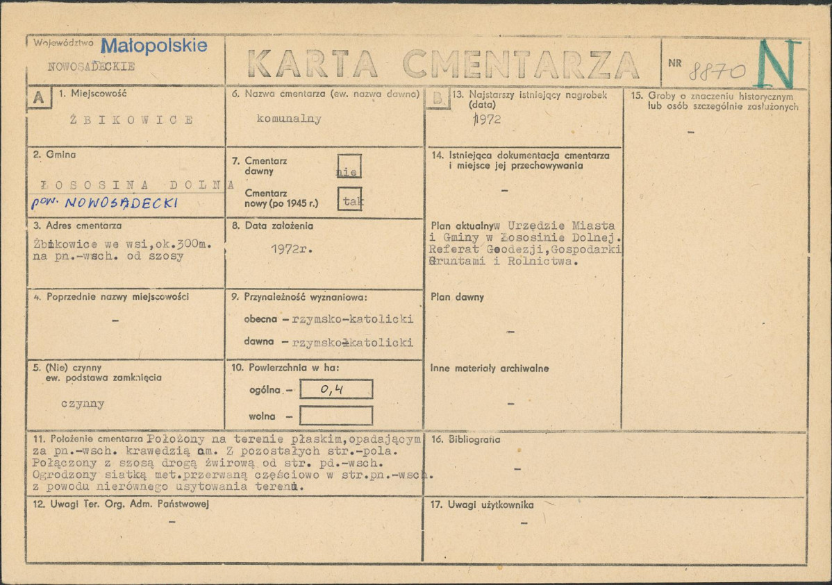 Karta cmentarza, skan nr 1