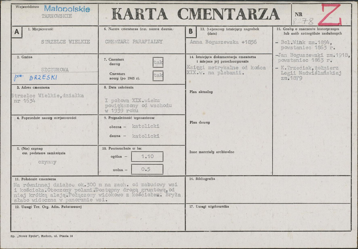 Karta cmentarza, skan nr 1