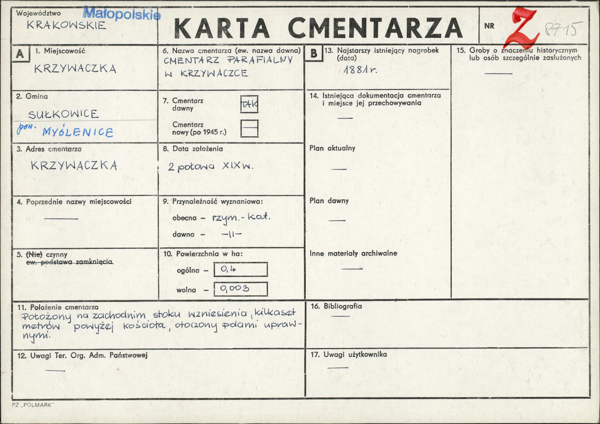 Karta cmentarza, skan nr 1