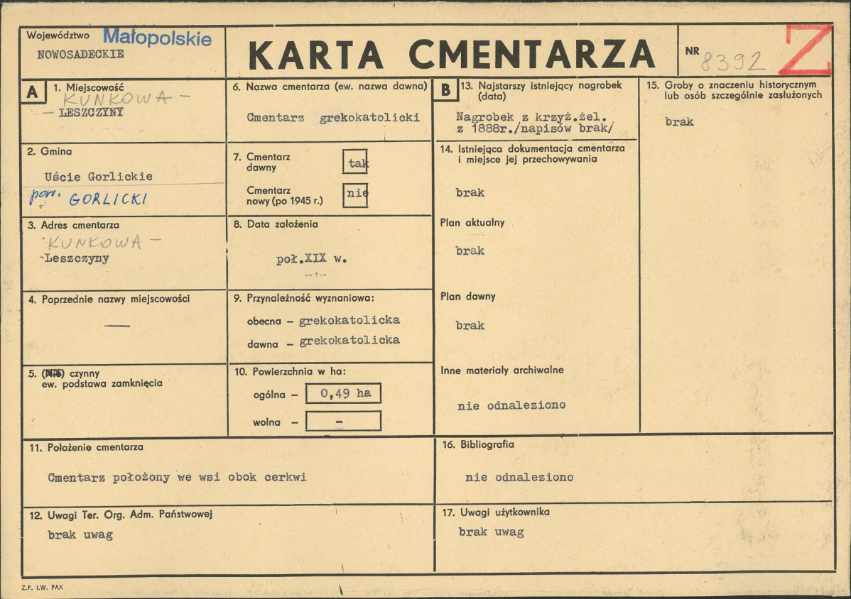Karta cmentarza, skan nr 1