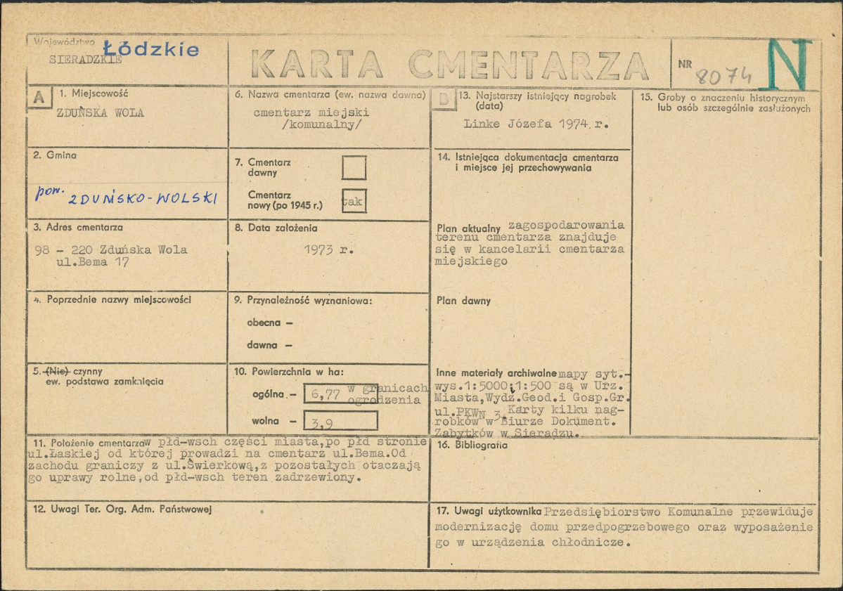 Karta cmentarza, skan nr 1