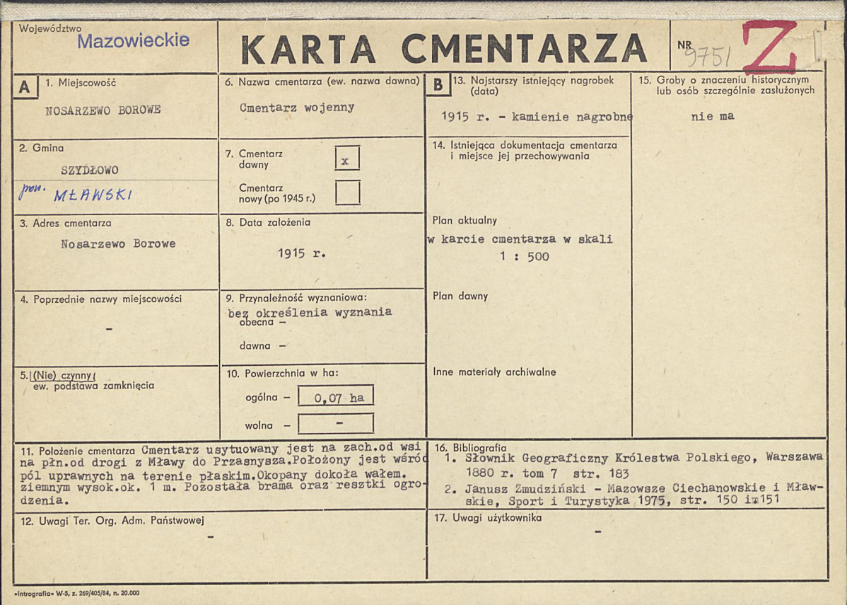 Karta cmentarza, skan nr 1