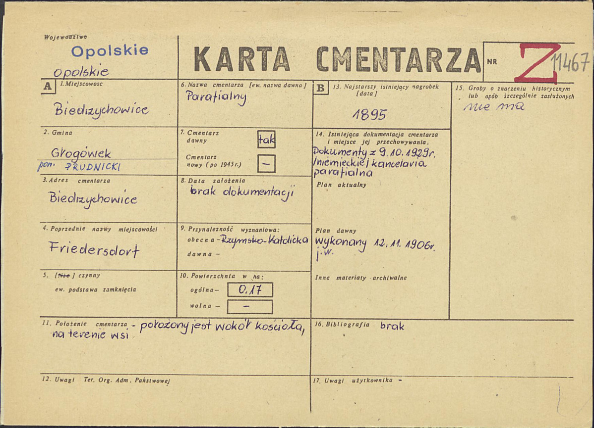 KC - Karta cmentarza, skan nr 1