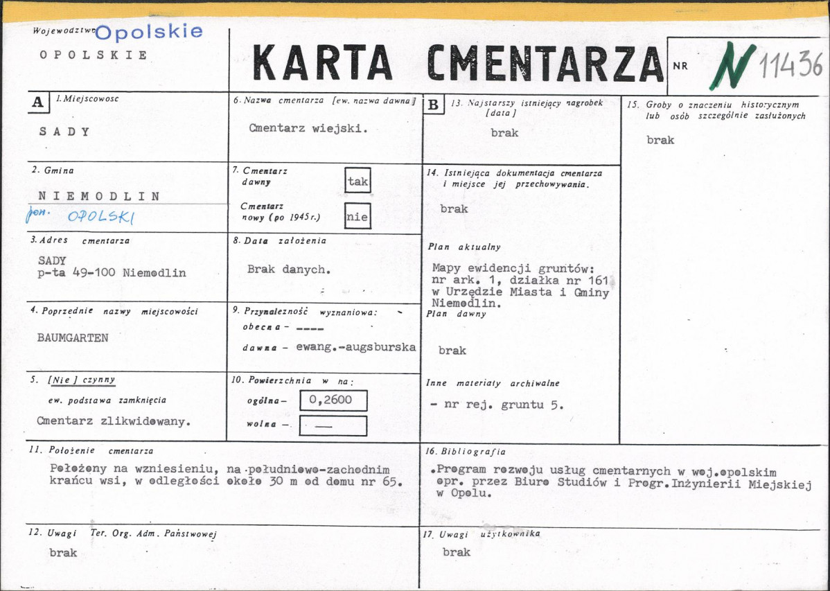 KC - Karta cmentarza, skan nr 1