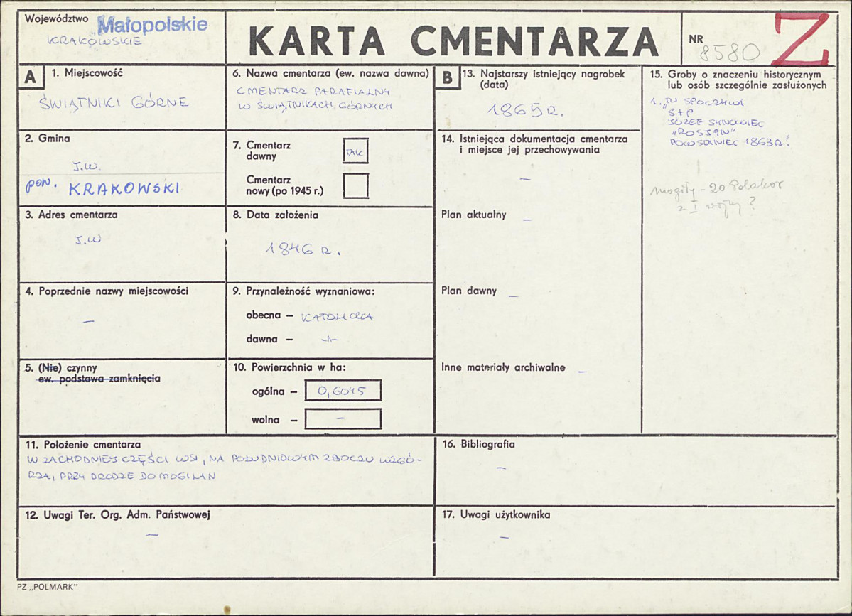 Karta cmentarza, skan nr 1