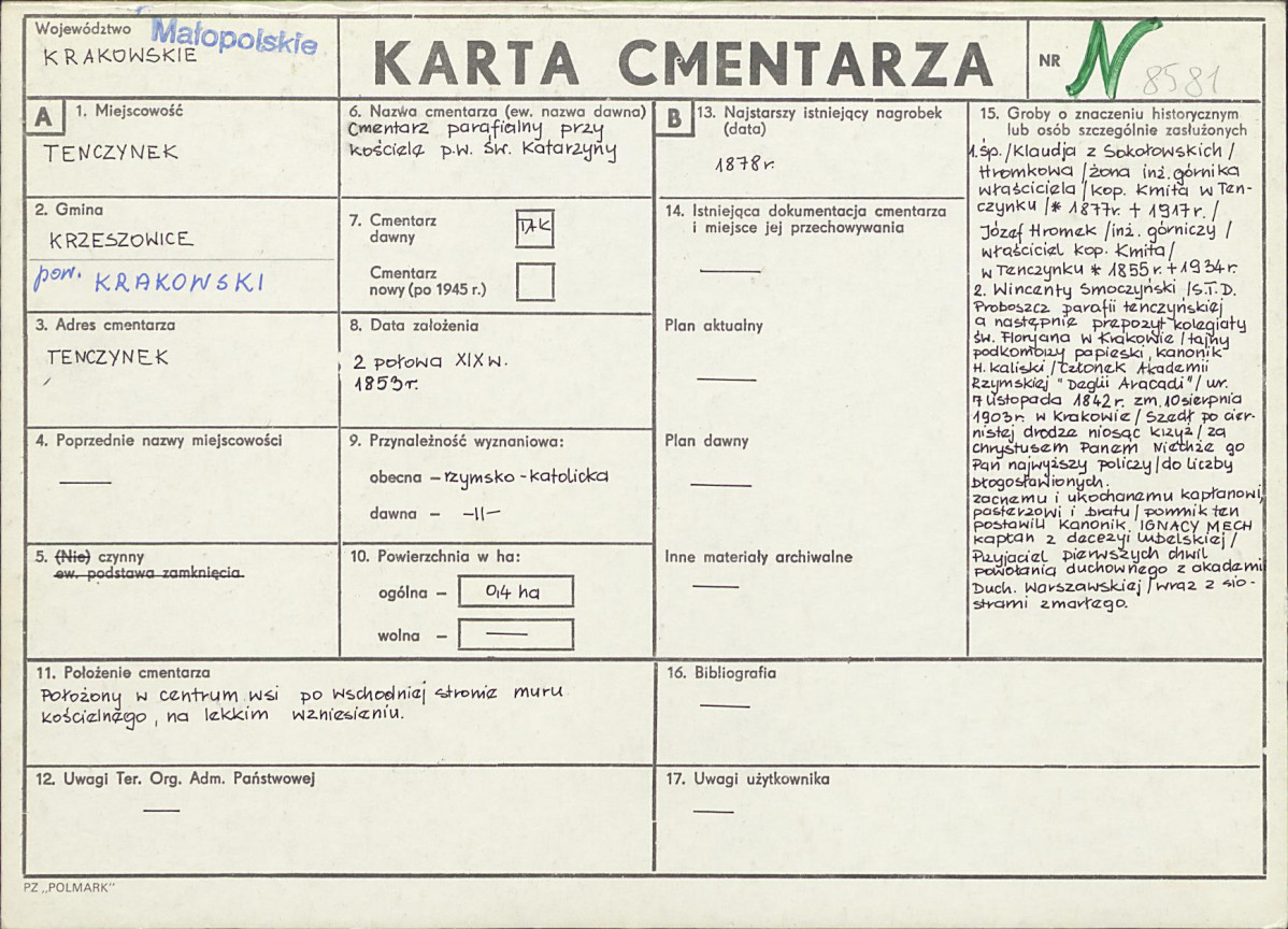 Karta cmentarza, skan nr 1