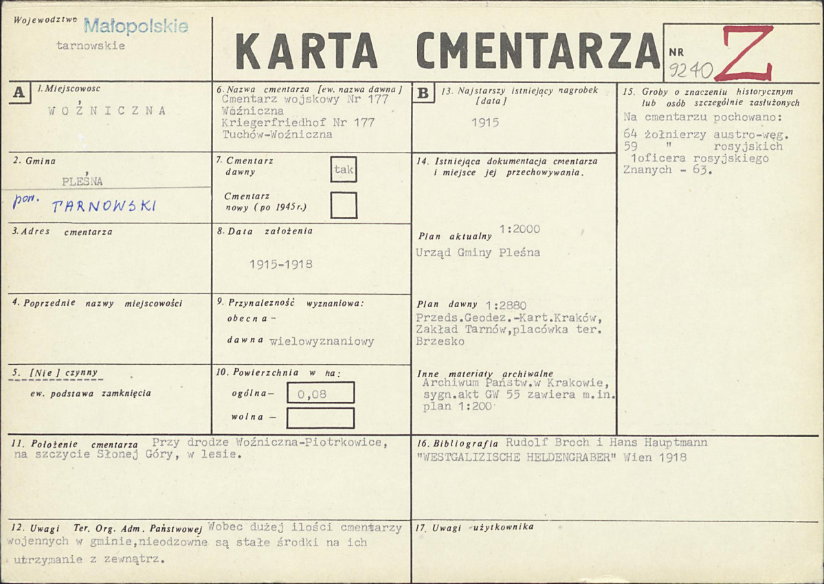 Karta cmentarza, skan nr 1